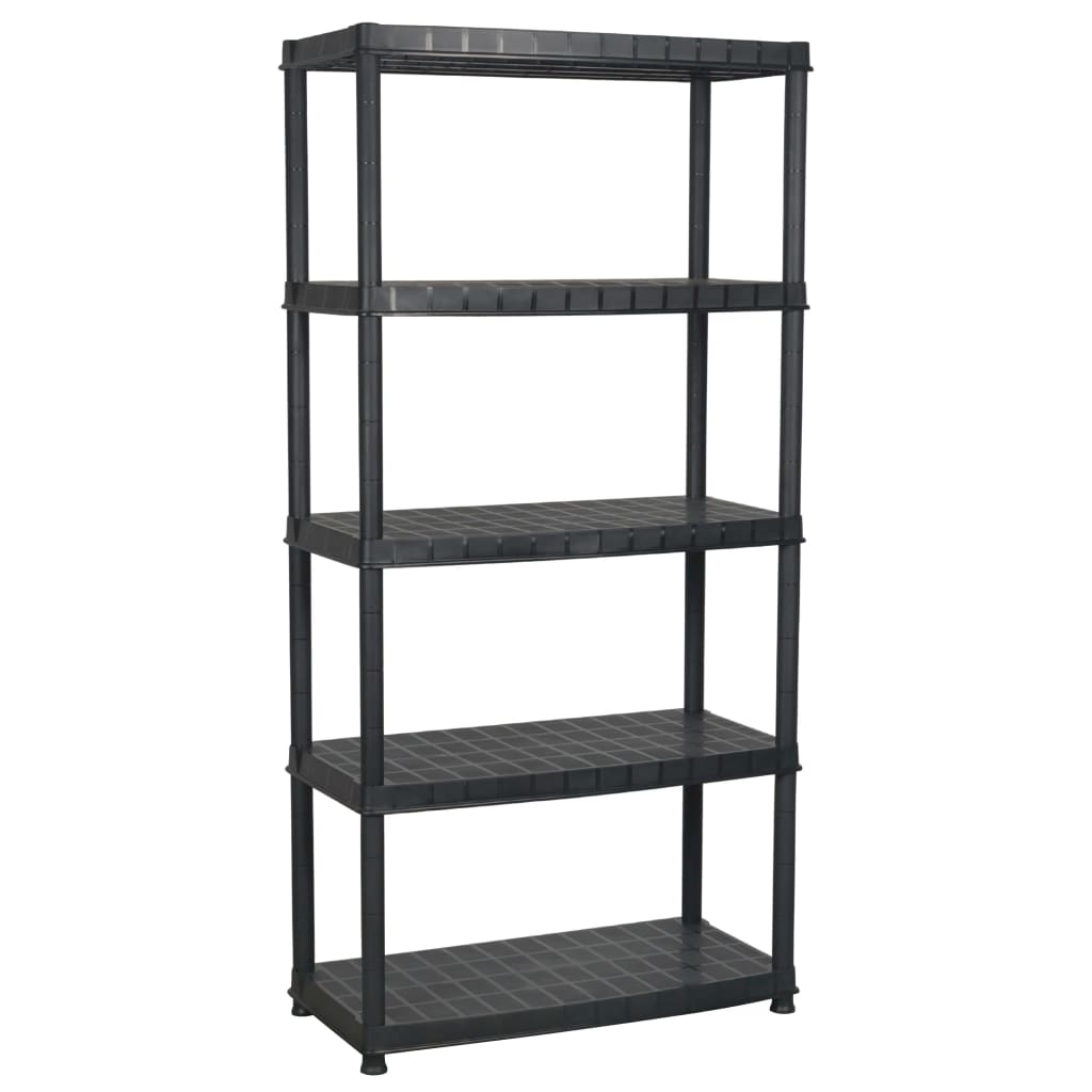 vidaXL Lagerregal 5-Tier Schwarz 85x40x185 cm Kunststoff