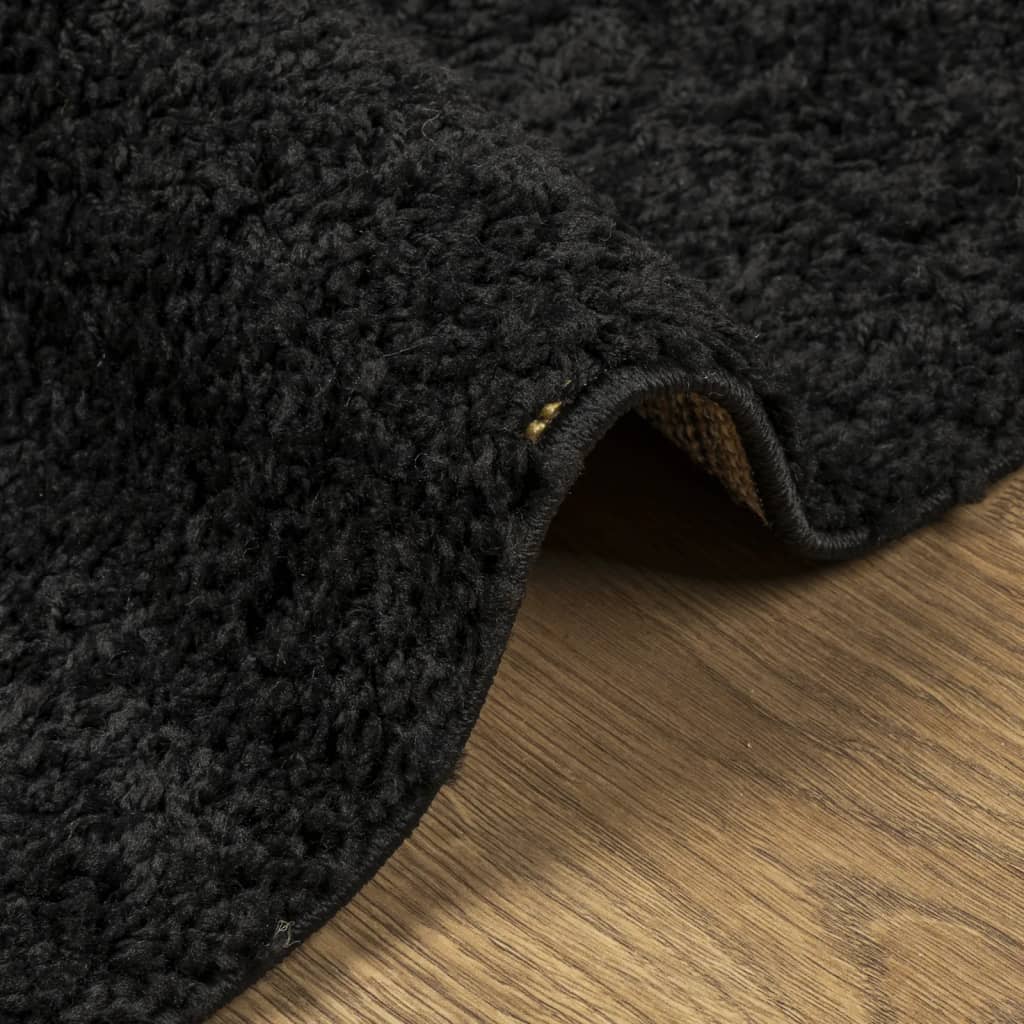 vidaXL Shaggy-Teppich PAMPLONA Hochflor Modern Schwarz 240x240 cm