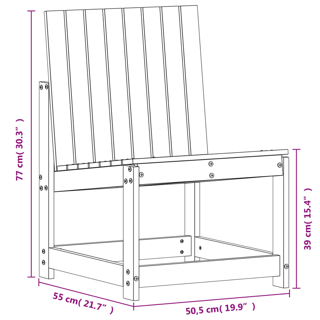 vidaXL Gartenstuhl 50,5x55x77 cm Massivholz Douglasie