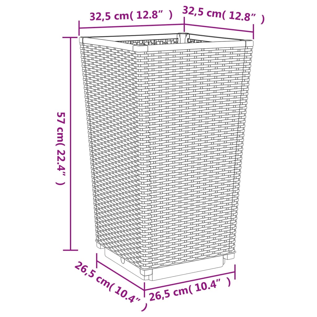 vidaXL Pflanzkübel 2 Stk. Weiß 32,5x32,5x57 cm PP