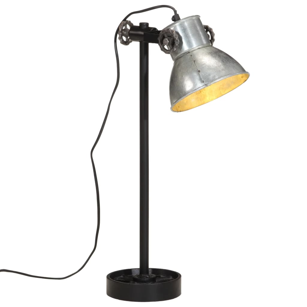 vidaXL Schreibtischlampe 25 W Vintage-Silber 15x15x55 cm E27