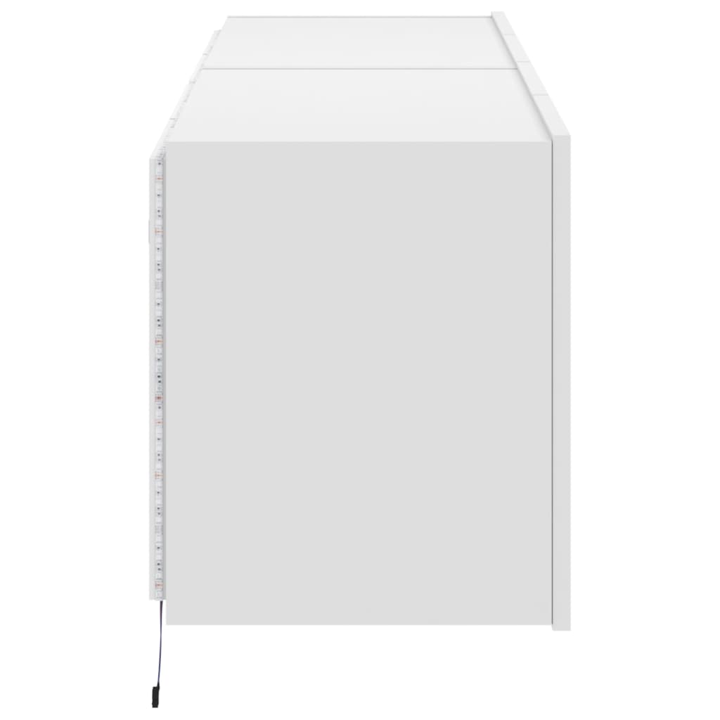 vidaXL TV-Wandschränke mit LED-Leuchten 2 Stk. Weiß 60x35x41 cm