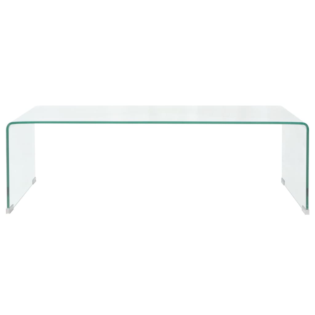 vidaXL Couchtisch Hartglas 98x45x30 cm Transparent