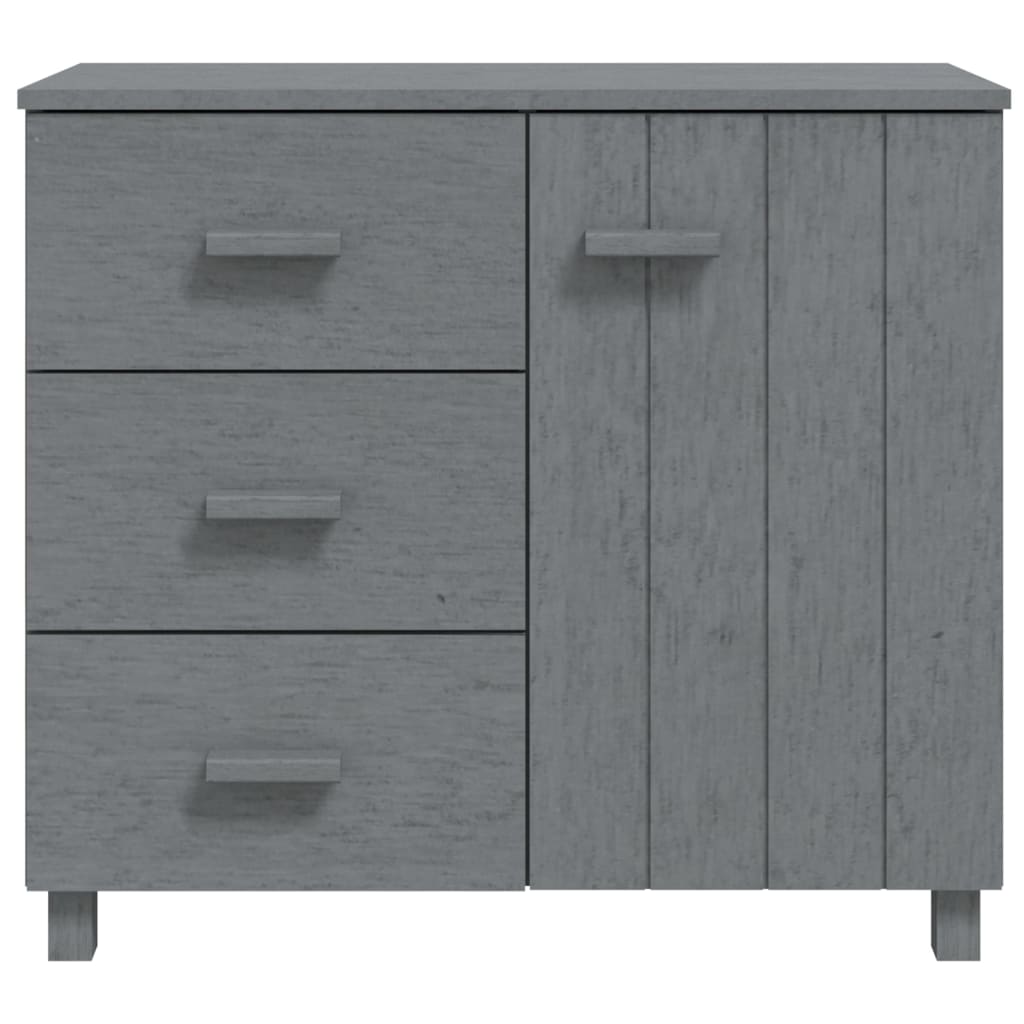 vidaXL Sideboard HAMAR Dunkelgrau 90x40x80 cm Massivholz Kiefer