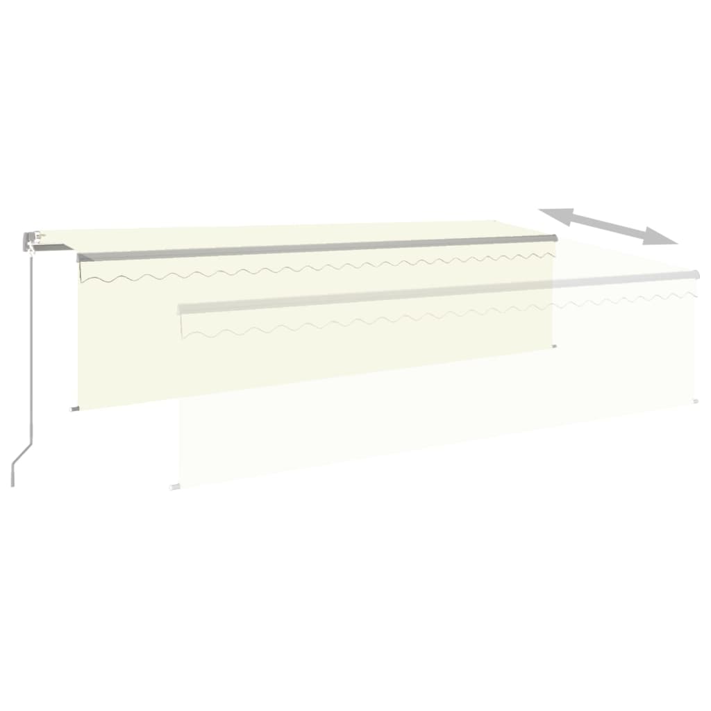 vidaXL Markise Manuell Einziehbar mit Rollo 5x3 m Creme