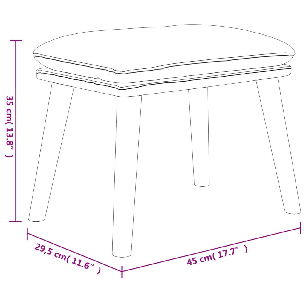 vidaXL Fußhocker Senfgelb 45x29,5x35 cm Samt