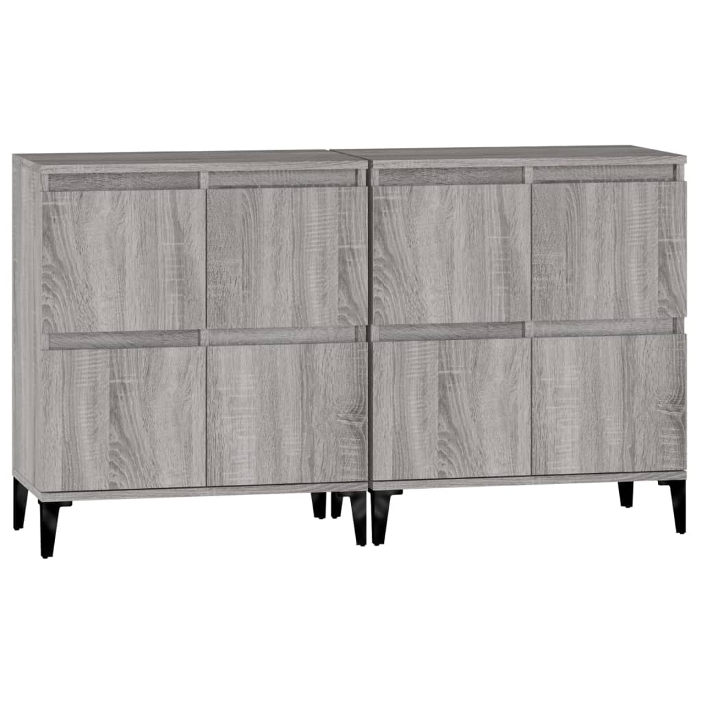 vidaXL Sideboards 2 Stk. Grau Sonoma 60x35x70 cm Holzwerkstoff