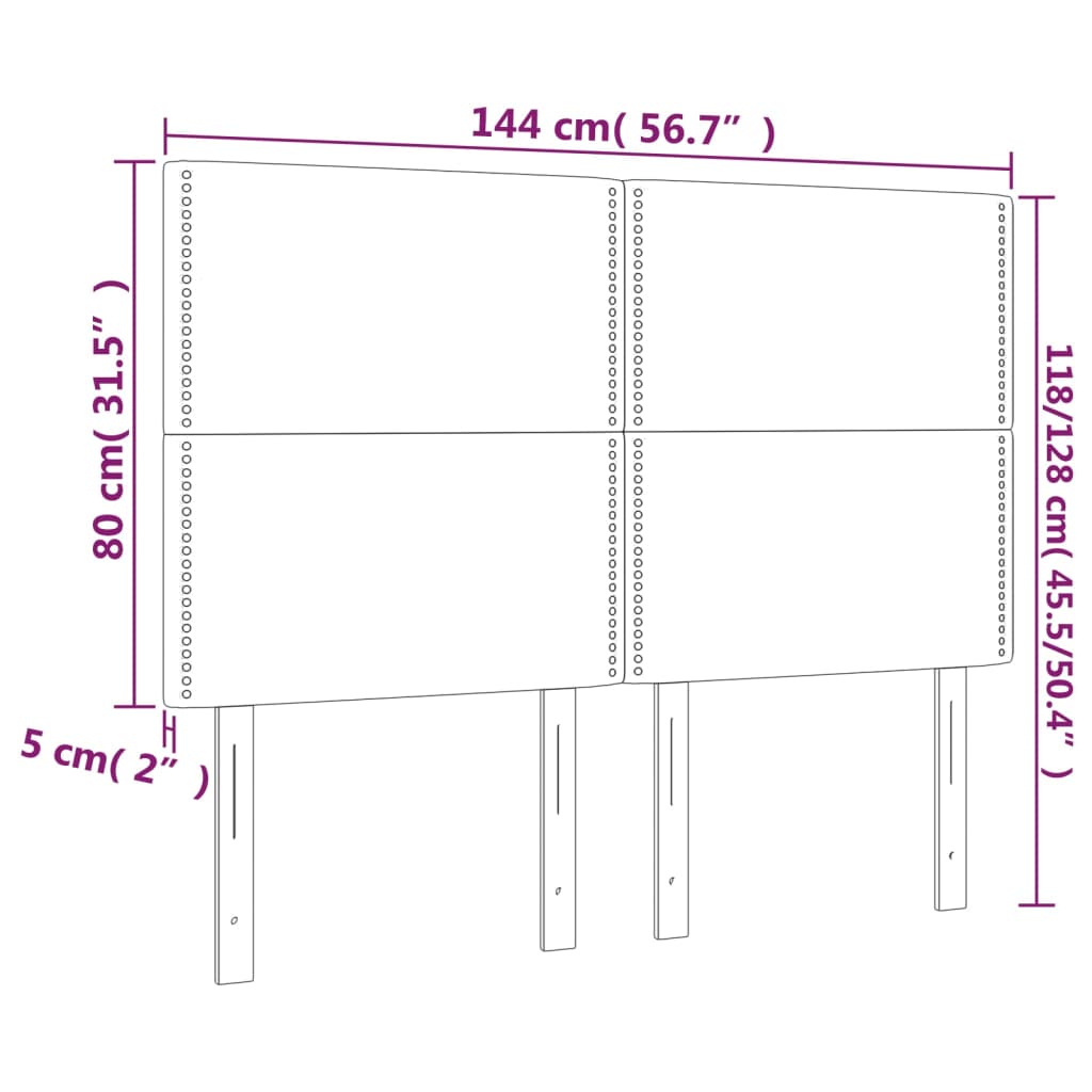 vidaXL Kopfteile 4 Stk. Blau 72x5x78/88 cm Stoff