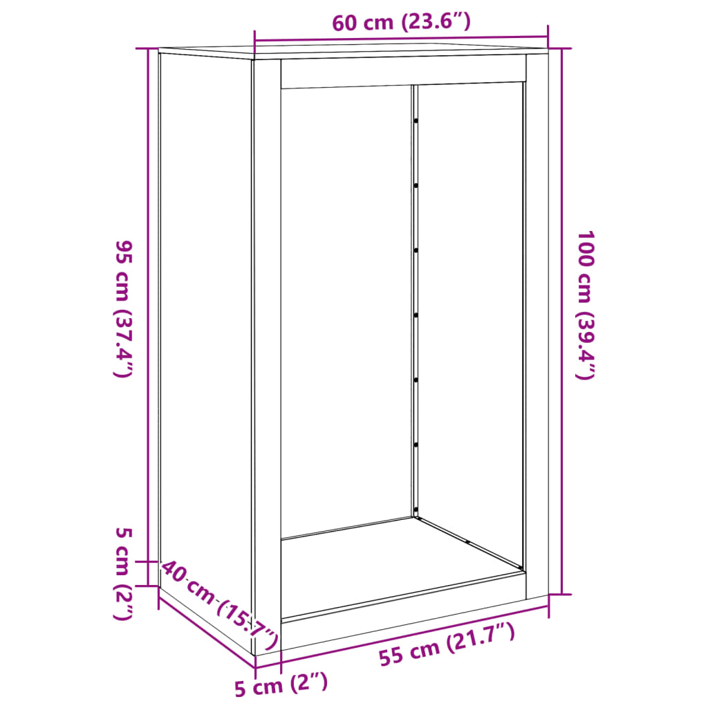 vidaXL Brennholzregal Grün 60x40x100 cm Stahl