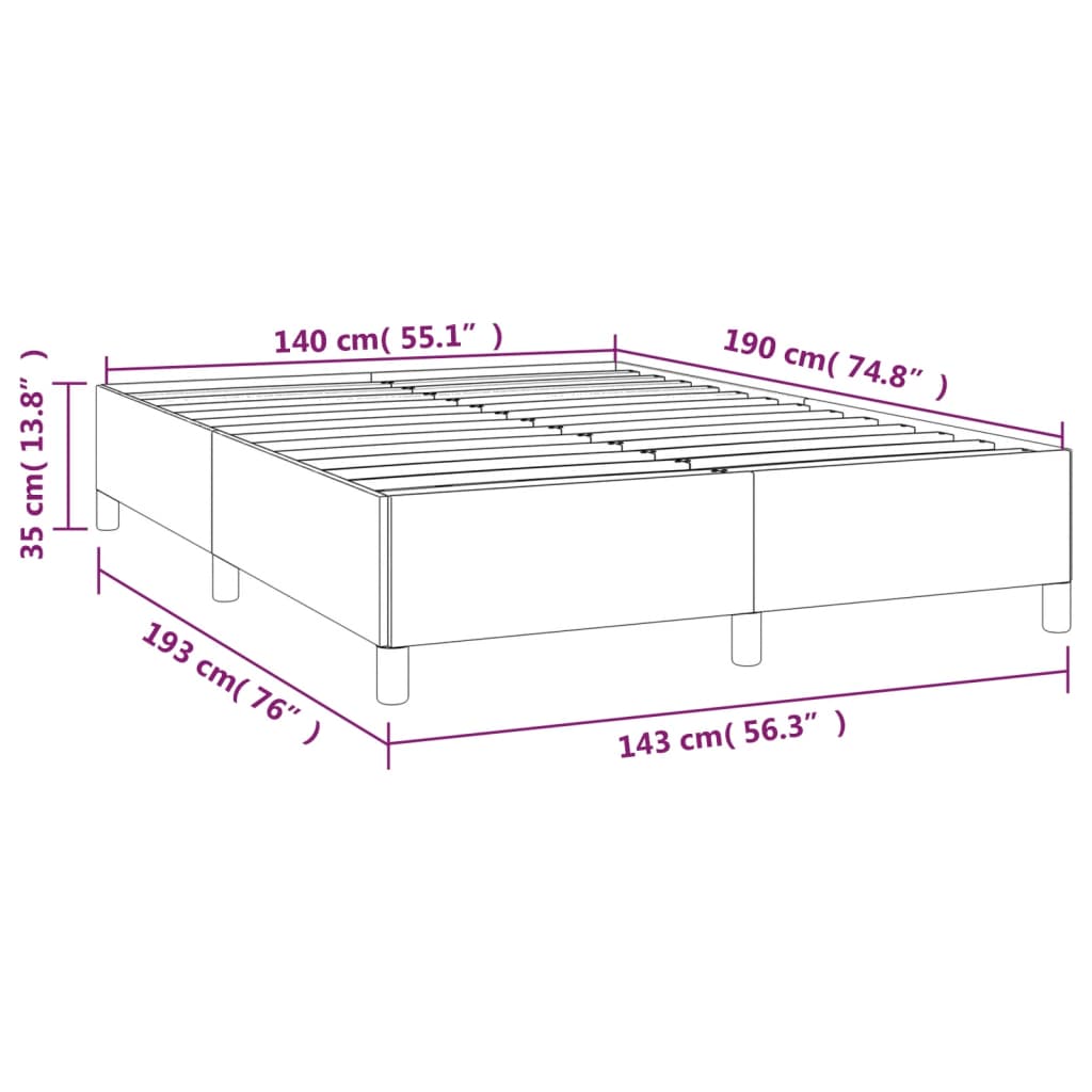 vidaXL Bettgestell Dunkelgrau 140x190 cm Samt