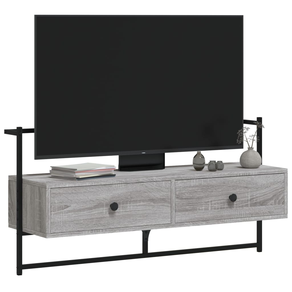 vidaXL TV-Wandschrank Grau Sonoma 100,5x30x51 cm Holzwerkstoff