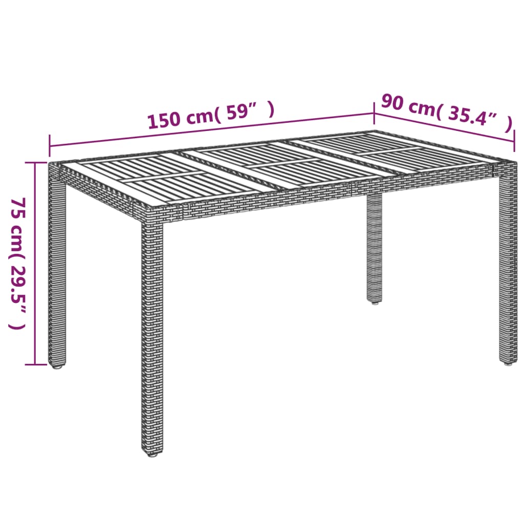 vidaXL 5-tlg. Garten-Essgruppe mit Kissen Schwarz Poly Rattan