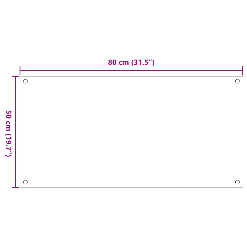 vidaXL Küchenrückwände 2 Stk. Transparent 80x50 cm Hartglas