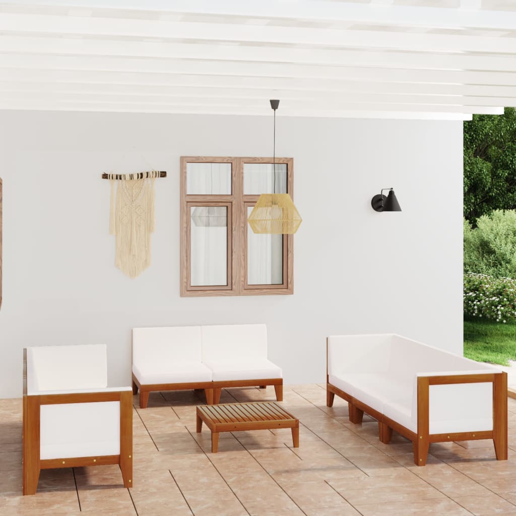 vidaXL 9-tlg. Garten-Lounge-Set mit Kissen Massivholz Akazie