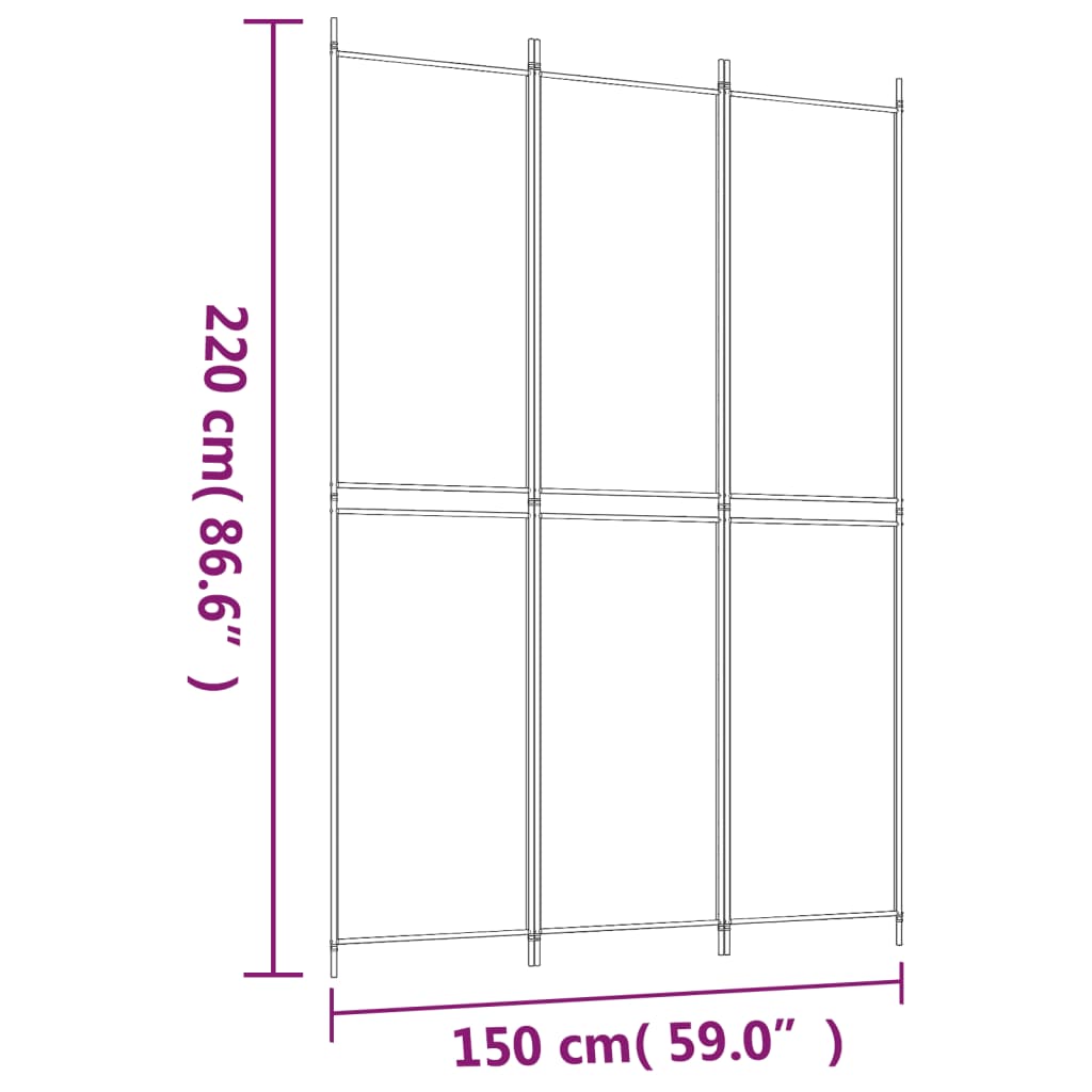 vidaXL 3-tlg. Paravent Anthrazit 150x220 cm Stoff