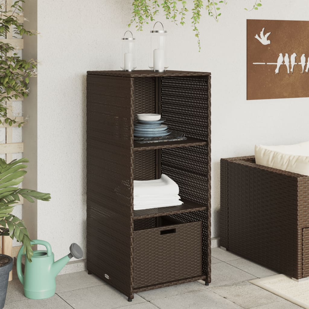 vidaXL Gartenschrank Braun 50x55x115 cm Poly Rattan