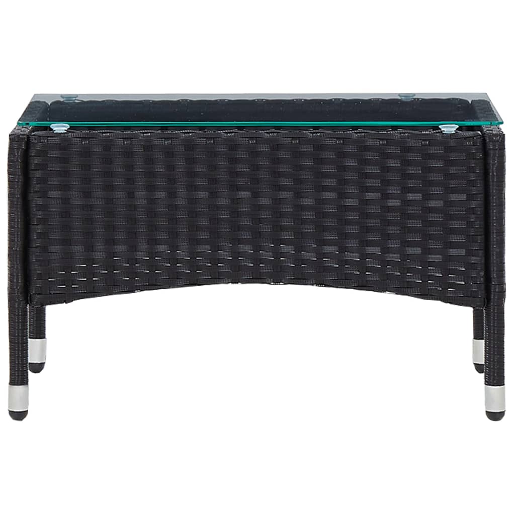 vidaXL Couchtisch Schwarz 60x40x36 cm Poly Rattan