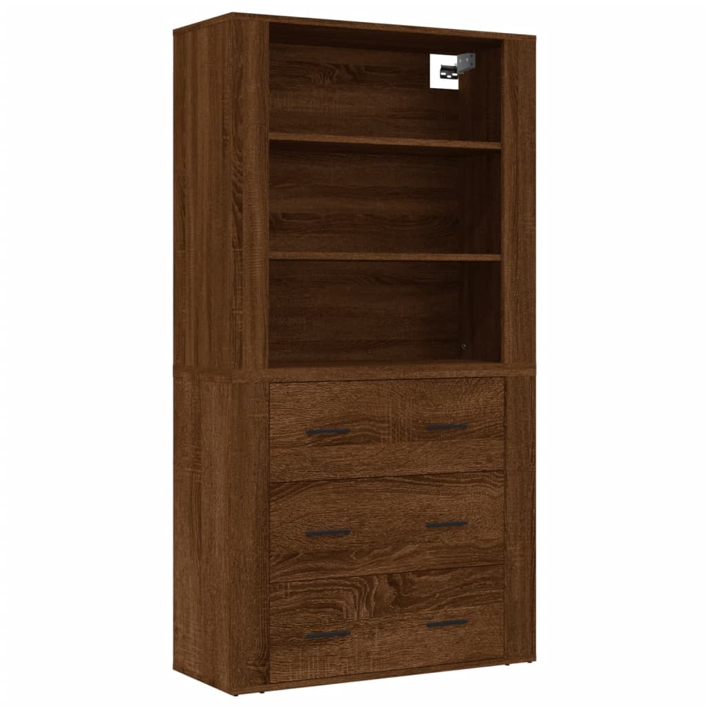 vidaXL Highboard Braun Eichen-Optik Holzwerkstoff