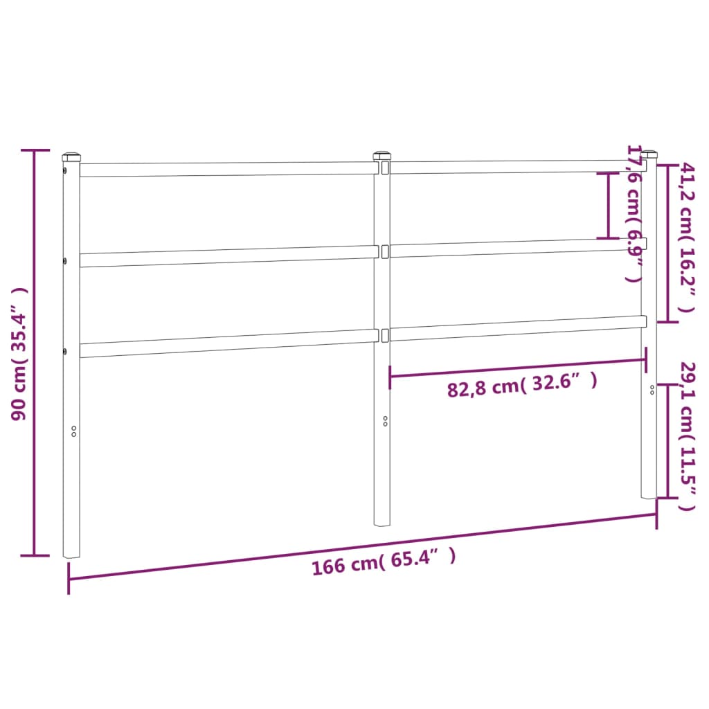 vidaXL Kopfteil Metall Schwarz 160 cm