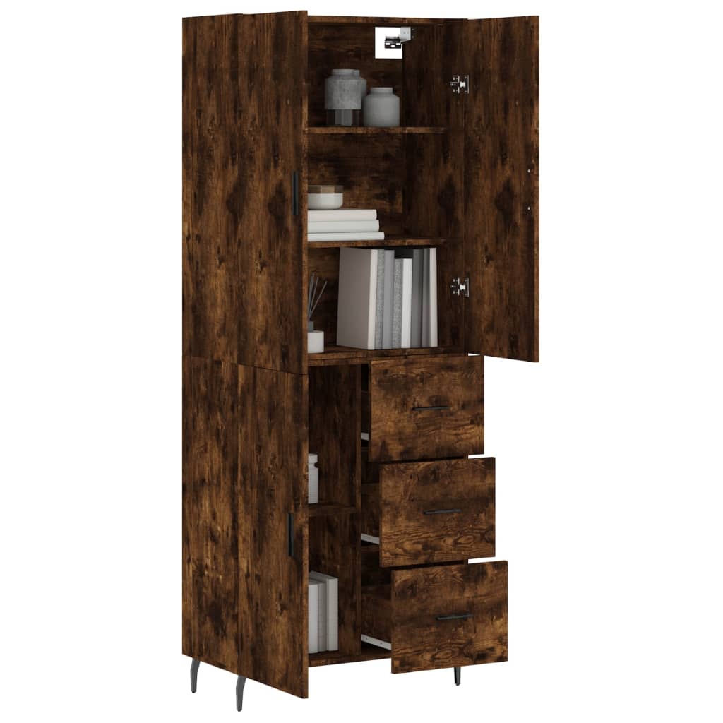 vidaXL Highboard Räuchereiche 69,5x34x180 cm Holzwerkstoff