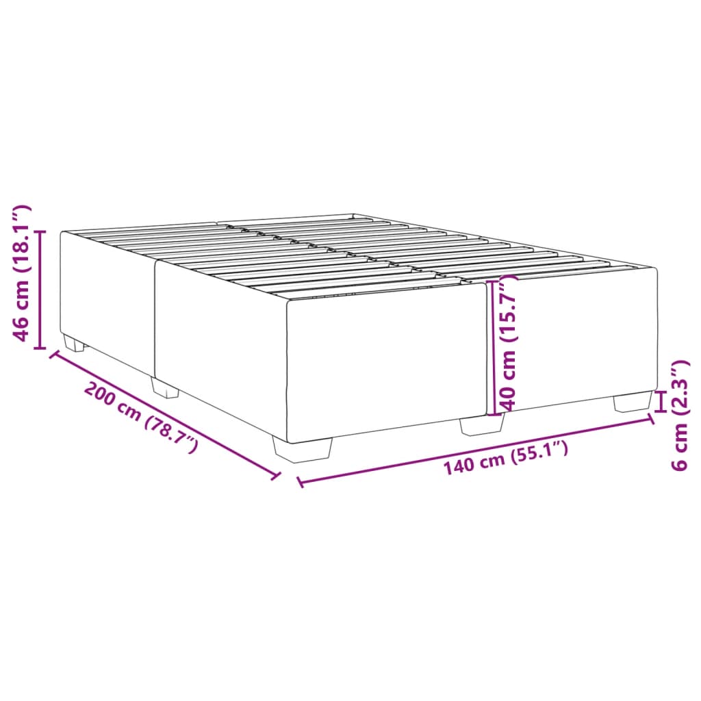 vidaXL Bettgestell Cappuccino-Braun 140x200 cm Kunstleder