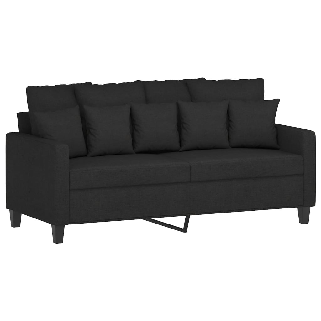 vidaXL 2-Sitzer-Sofa Schwarz 140 cm Stoff