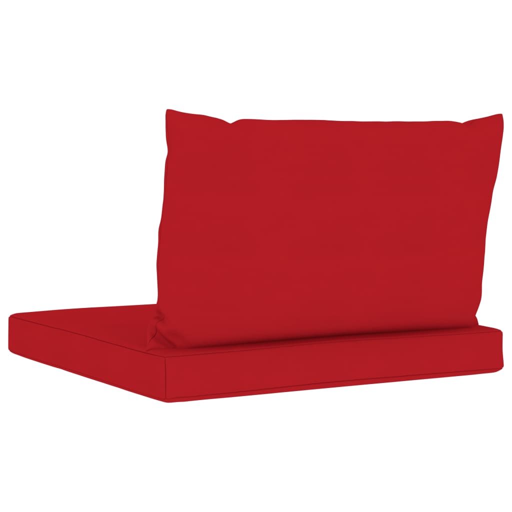 vidaXL Garten-Palettensofa 3-Sitzer mit Kissen in Rot Kiefernholz