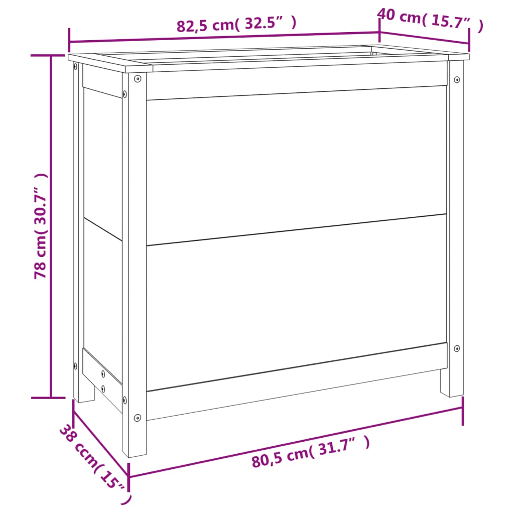 vidaXL Pflanzkübel 82,5x40x78 cm Massivholz Douglasie