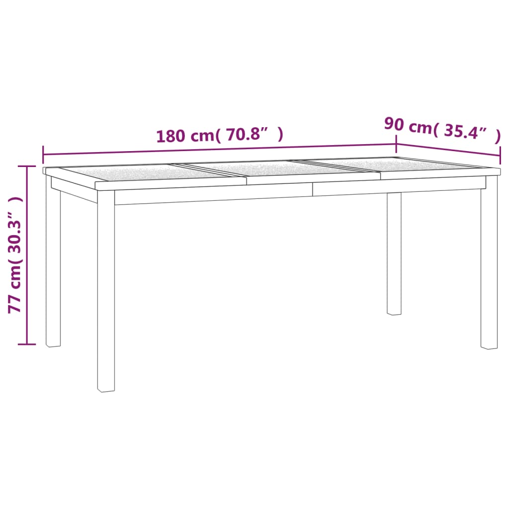 vidaXL 5-tlg. Garten-Essgruppe Massivholz Teak