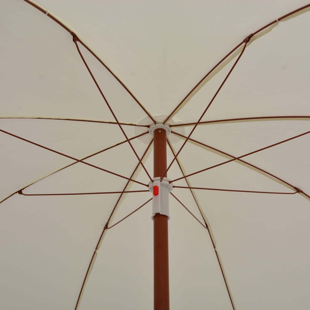 vidaXL Sonnenschirm mit Stahl-Mast 180 cm Sandweiß