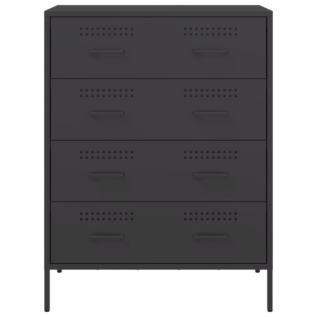 vidaXL Sideboard Schwarz 68x39x89 cm Stahl