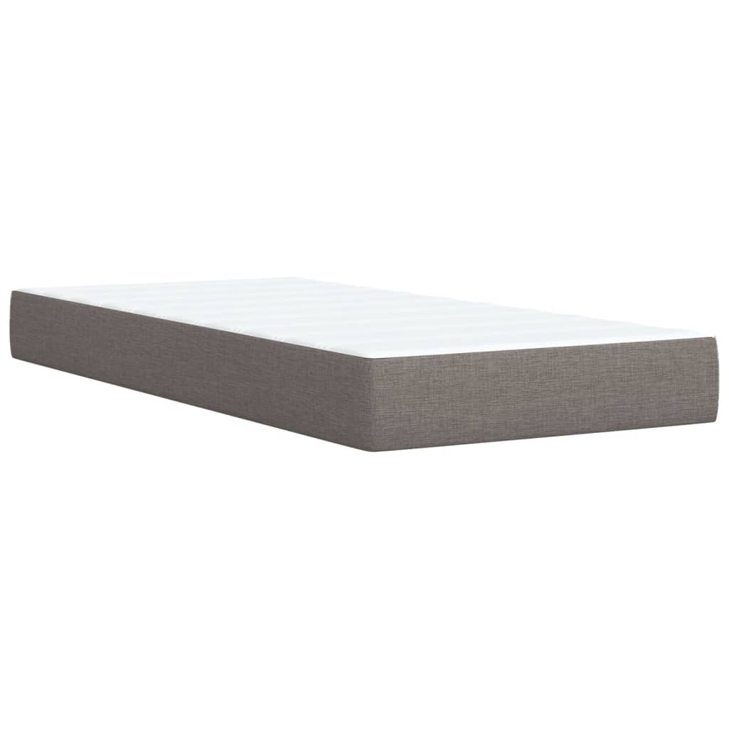 vidaXL Boxspringbett mit Matratze Taupe 90x190 cm Stoff