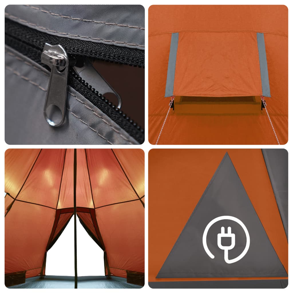 vidaXL Tipi-Campingzelt 4 Personen Orange Wasserdicht