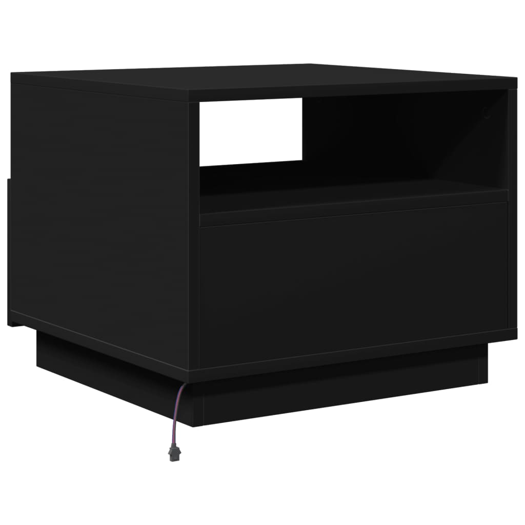 vidaXL Couchtisch mit LED-Leuchten Schwarz 50x49x40 cm