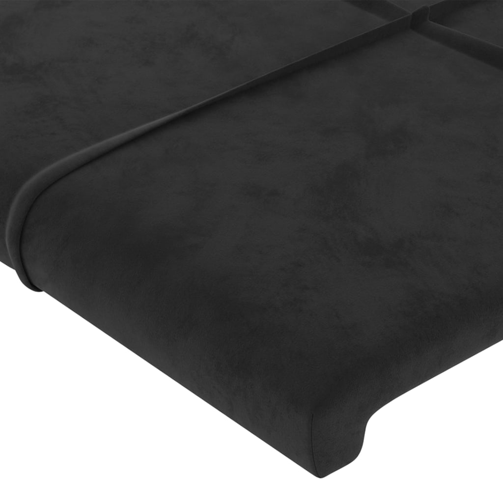 vidaXL Kopfteil mit Ohren Schwarz 203x23x118/128 cm Samt