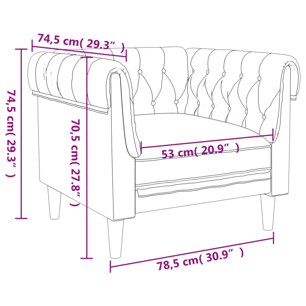 vidaXL Chesterfield-Sessel Taupe Stoff