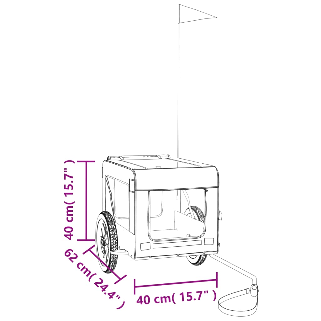 vidaXL Fahrradanhänger Hunde Schwarz Oxford-Gewebe & Eisen