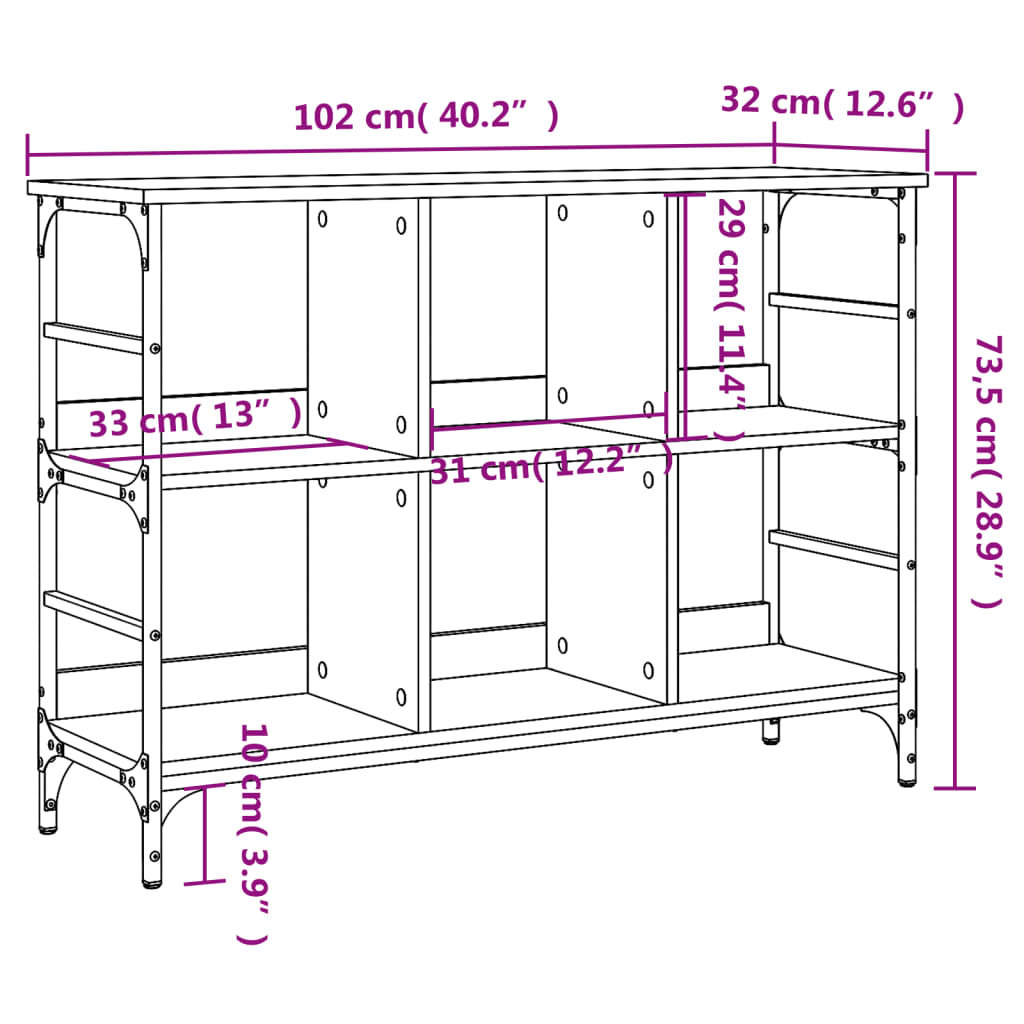 vidaXL Sideboard Schwarz 102x32x73,5 cm Holzwerkstoff