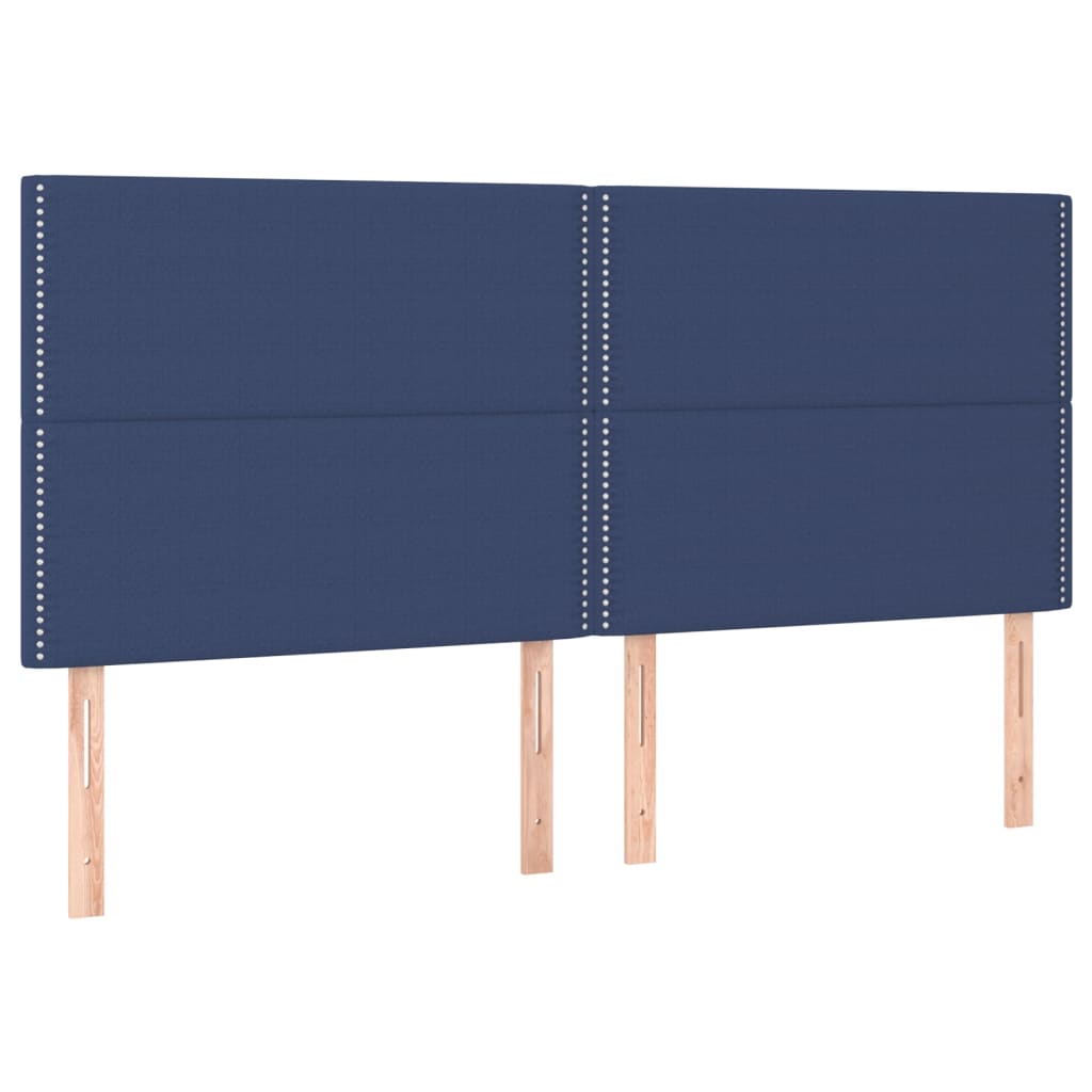 vidaXL Kopfteile 4 Stk. Blau 90x5x78/88 cm Stoff