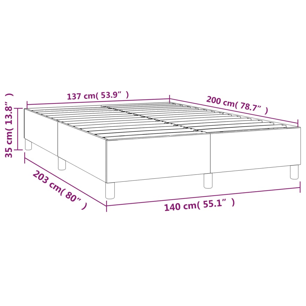 vidaXL Bettgestell Dunkelgrau 140x200 cm Stoff