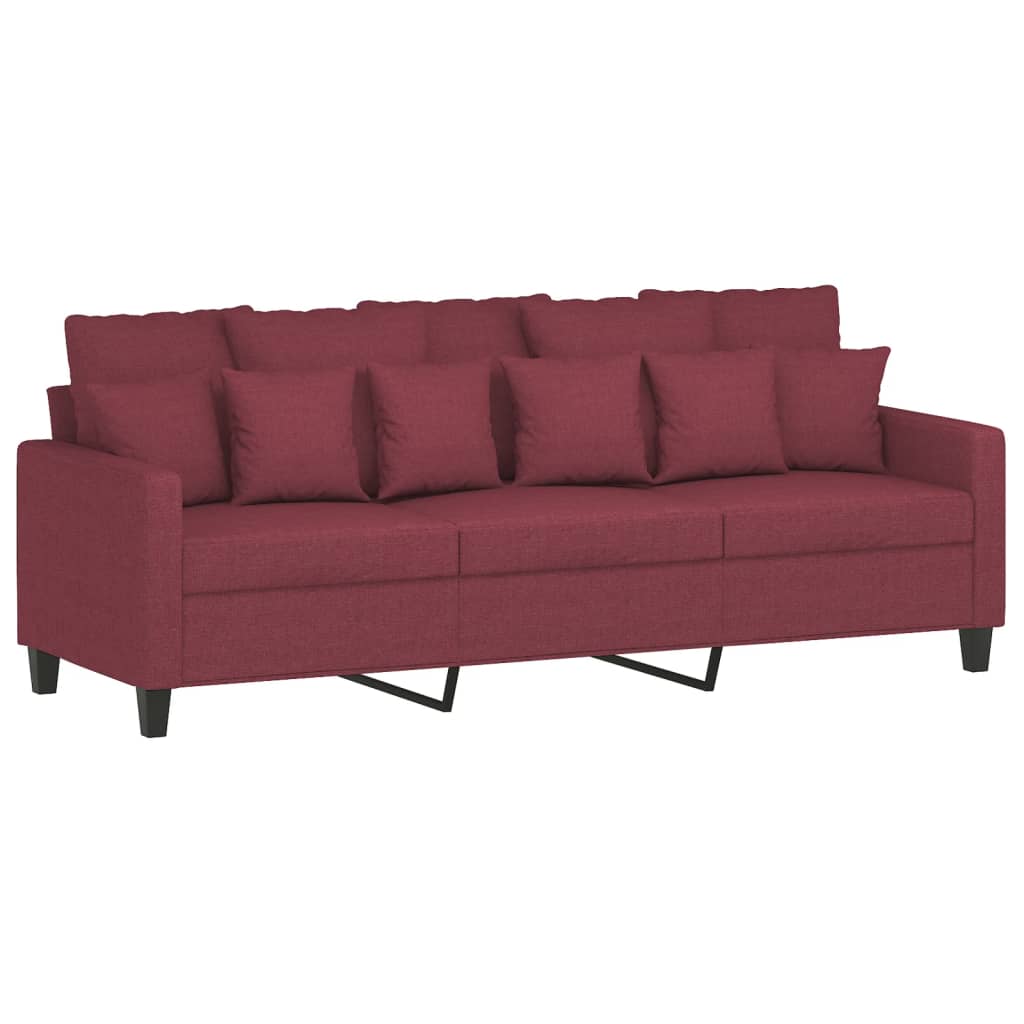 vidaXL 3-Sitzer-Sofa Weinrot 180 cm Stoff