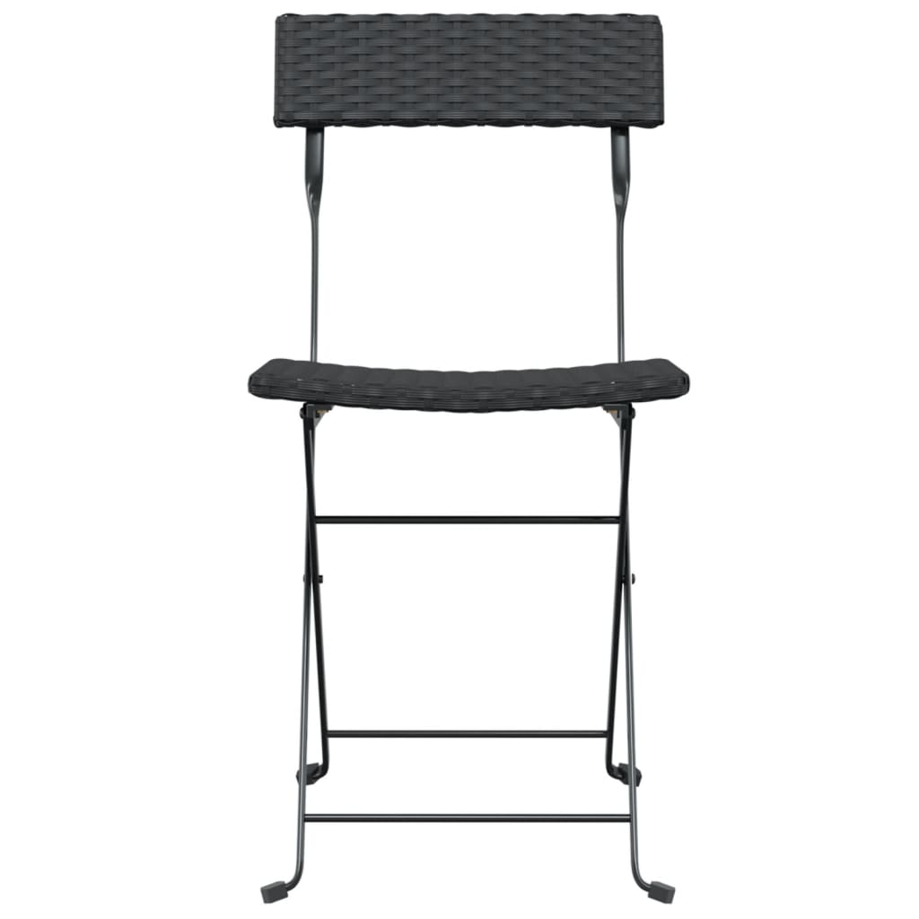 vidaXL Bistrostühle 6 Stk. Klappbar Schwarz Poly Rattan und Stahl