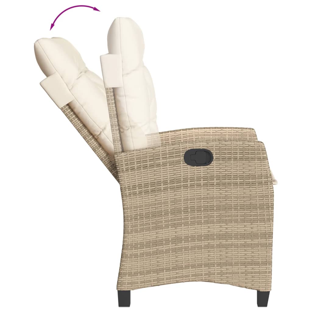 vidaXL 5-tlg. Garten-Essgruppe mit Kissen Beige Poly Rattan