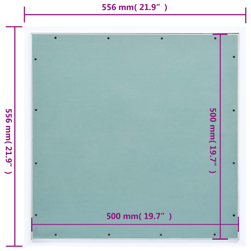 vidaXL Revisionsklappe mit Aluminium-Rahmen und GK-Einlage 500x500 mm