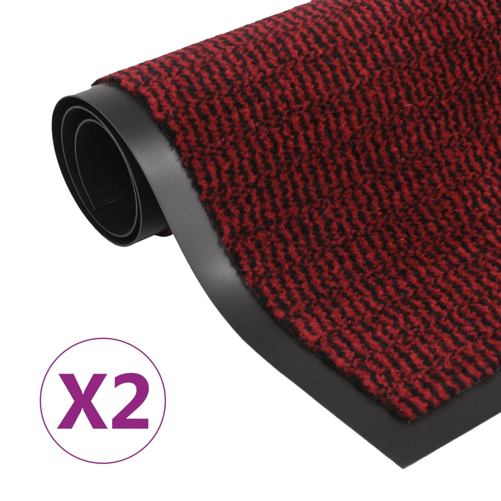 vidaXL Schmutzfangmatten 2 Stk. Rechteckig Getuftet 80x120cm Rot