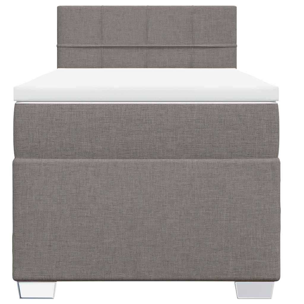 vidaXL Boxspringbett mit Matratze Taupe 80x200 cm Stoff