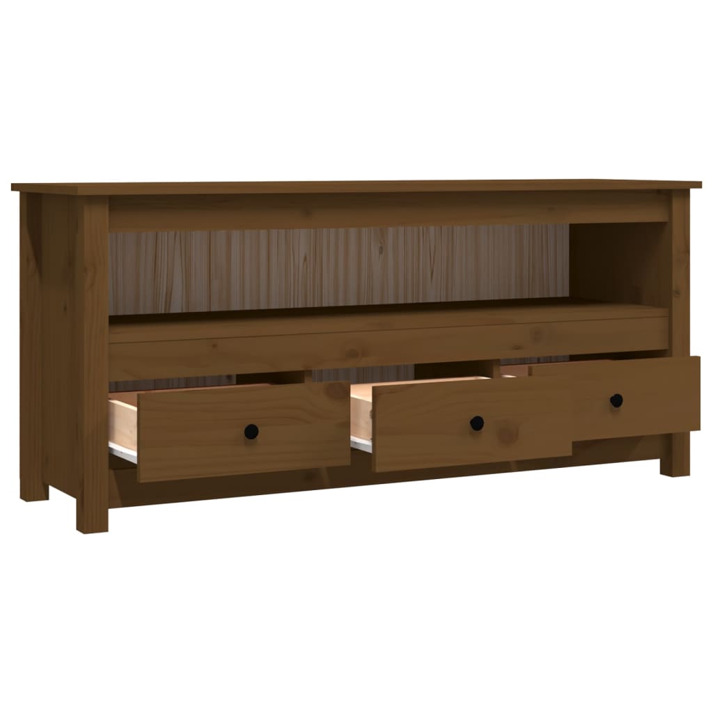 vidaXL TV-Schrank Honigbraun 114x35x52 cm Massivholz Kiefer