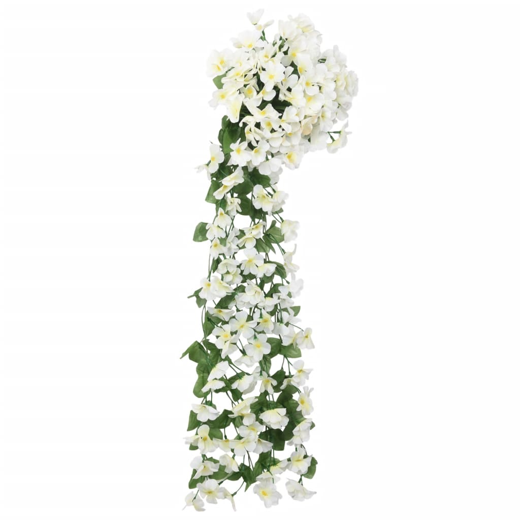 vidaXL Weihnachtskränze Blumen 3 Stk. Weiß 85 cm