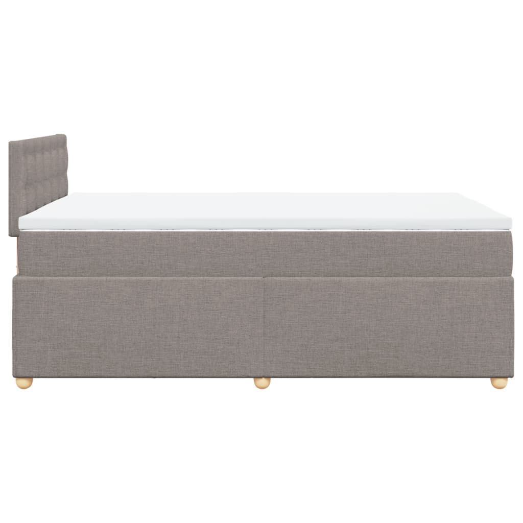 vidaXL Boxspringbett mit Matratze Taupe 120x200 cm Stoff