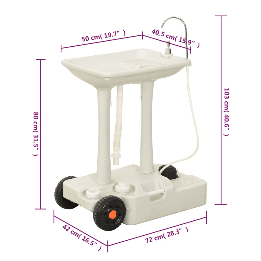 vidaXL Tragbare Campingtoilette mit Waschbecken